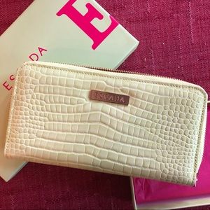 Green Joyful Designer Croc Leather Zip Wallet